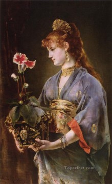 Alfred Stevens Painting - Portrait of a Woman lady Belgian painter Alfred Stevens